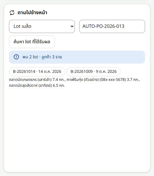 การ์ดตามไปข้างหน้าพร้อมผลการค้นหา